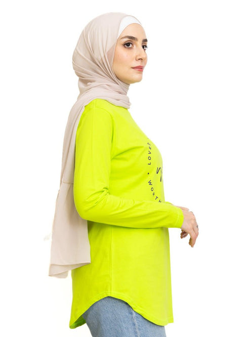 Lime Punch Printed Long - Sleeve Design 6 - Khotwh